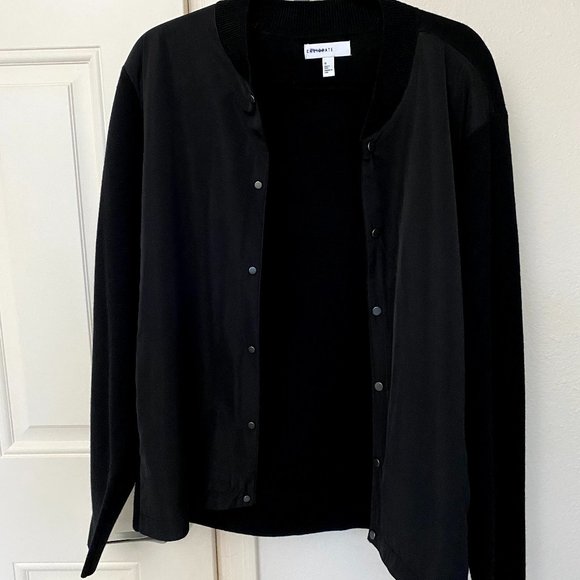 NWOT Calibrate Black Button Front Bomber Jacket (Size M) - Picture 4 of 7